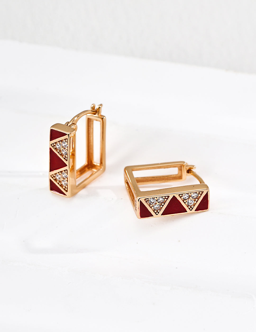 18K Gold Enamel earrings