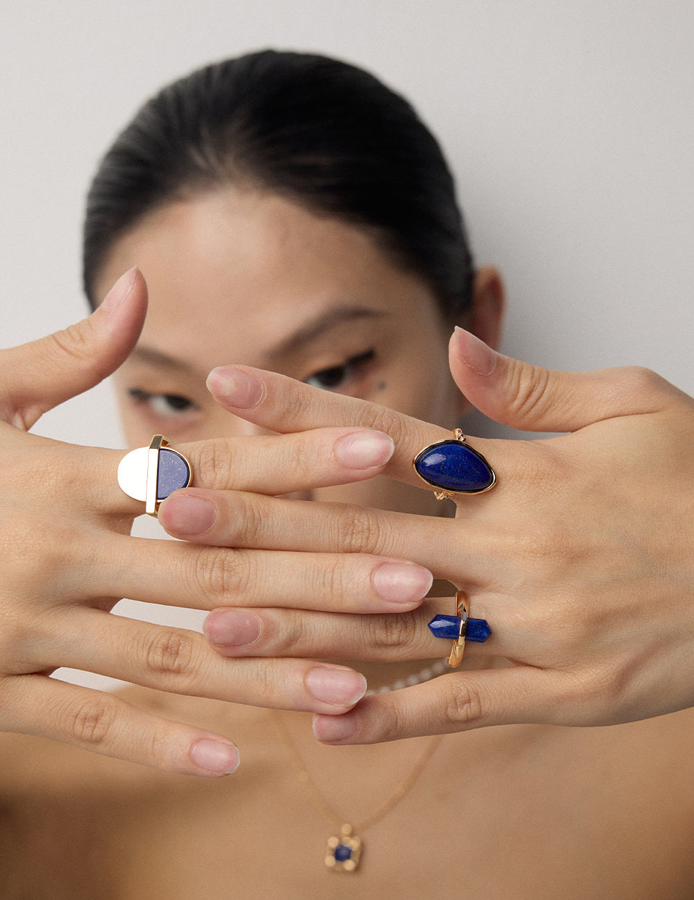 18K Gold Natural Lapis Lazuli Ring