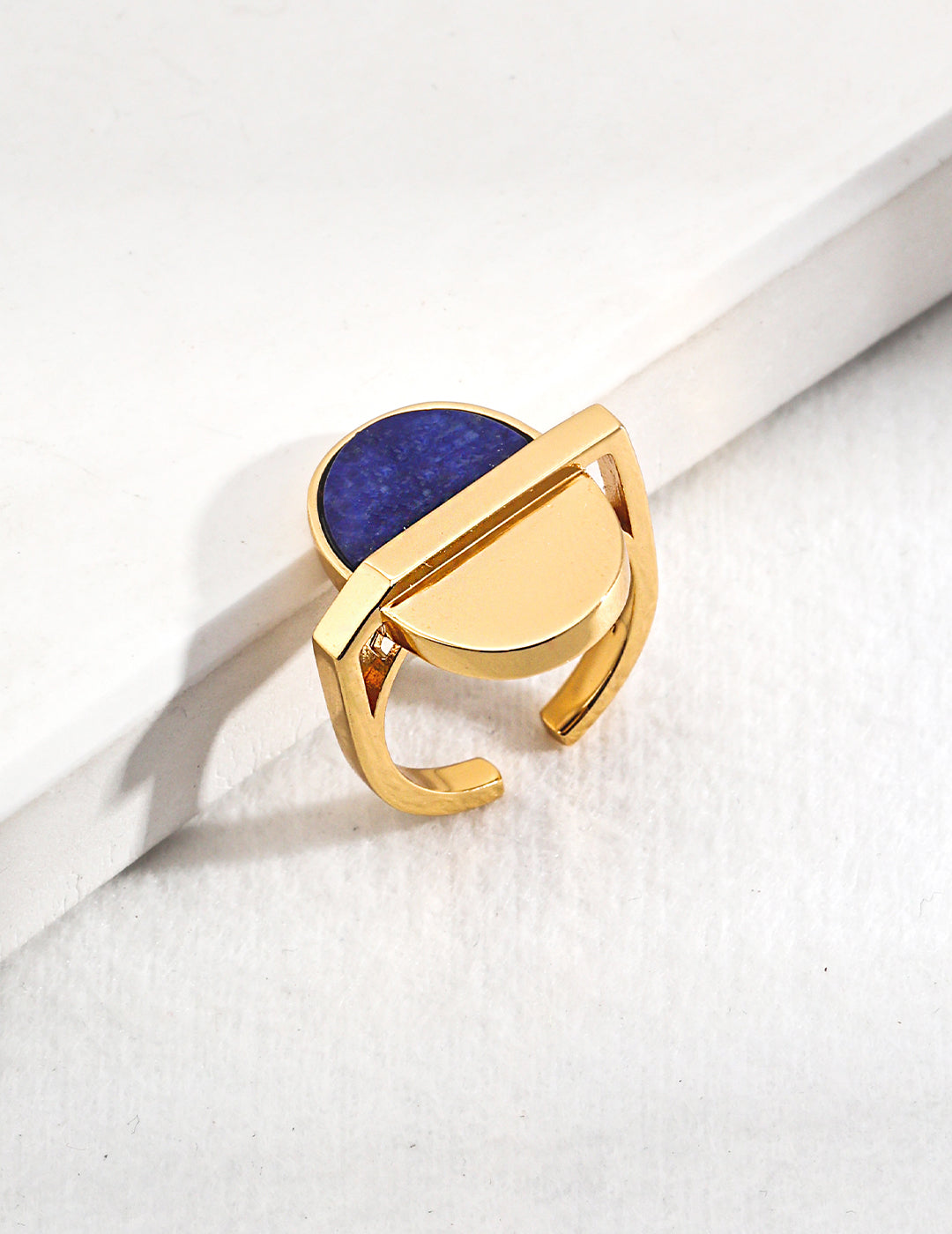18K Gold Natural Lapis Lazuli Ring