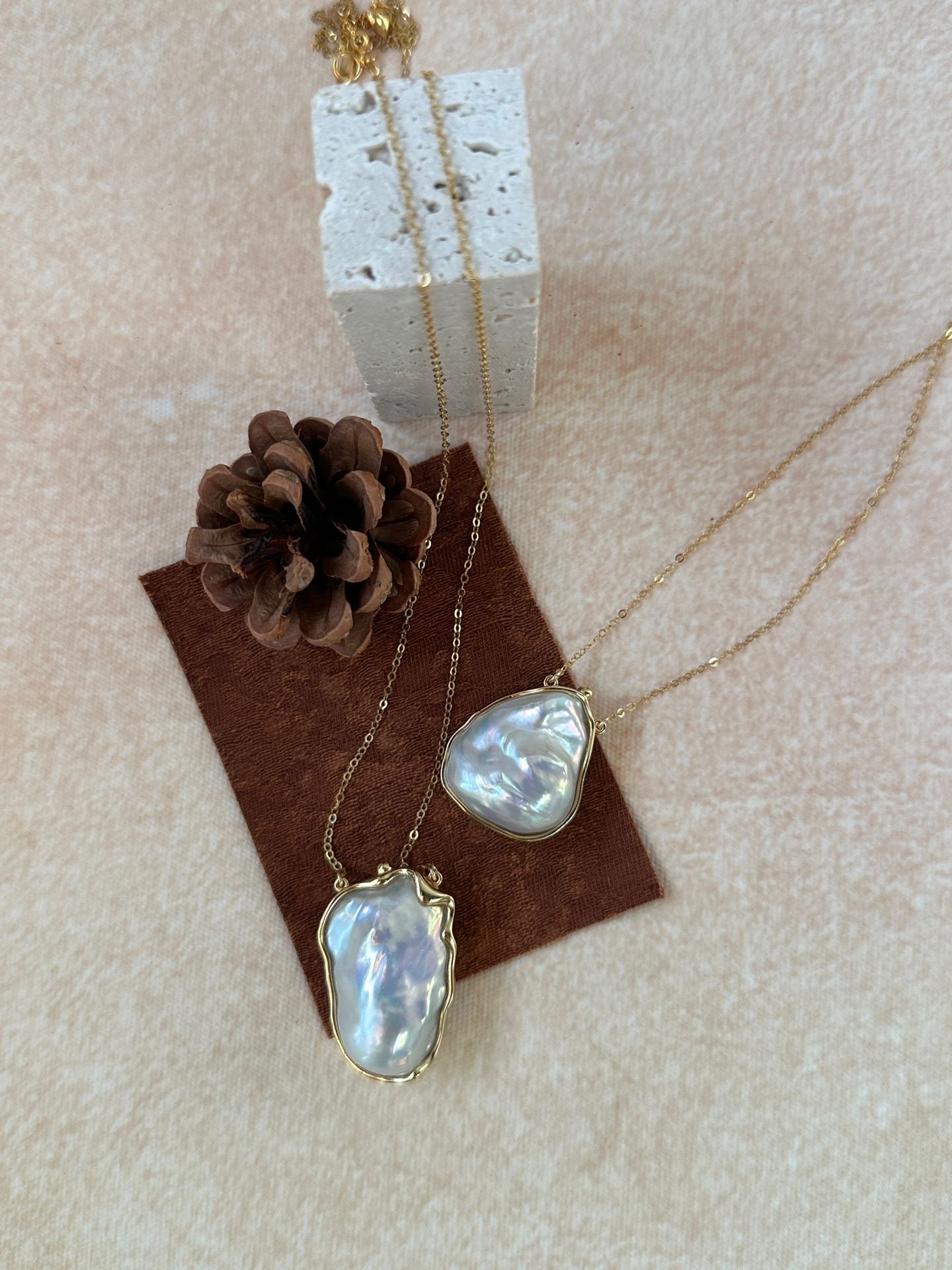 18K Gold Baroque Pearl Necklace