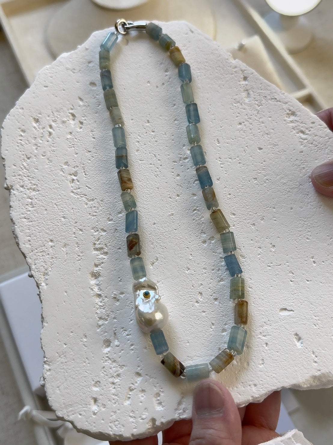 MARINA BAROQUE PEARL & TURQUOISE NECKLACE