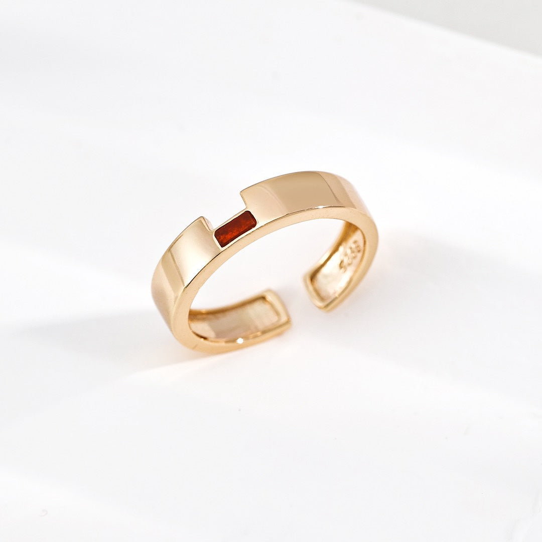 Minimalist Gemstone Sterling Silver Ring