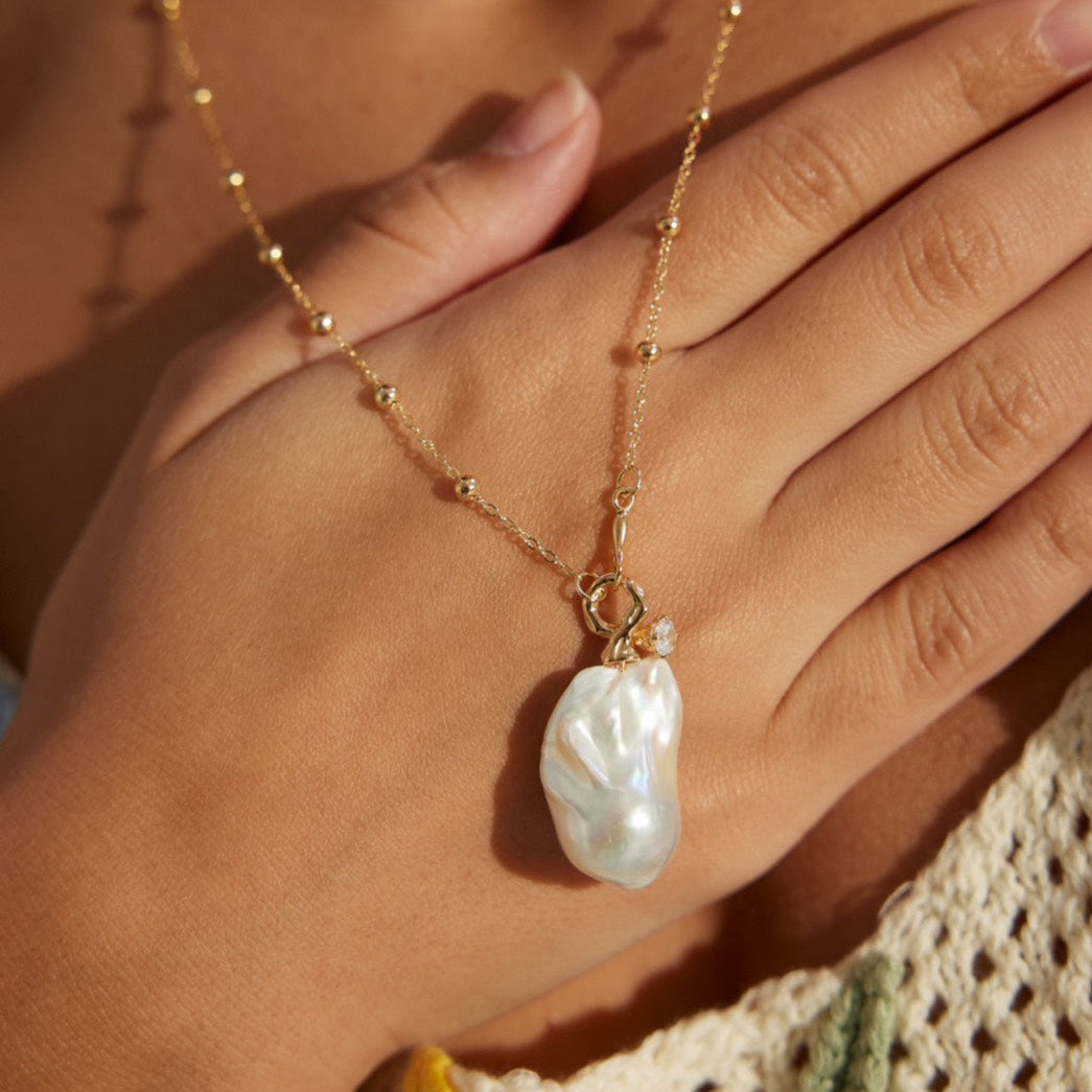 Versatile Large Baroque Pearl Necklace