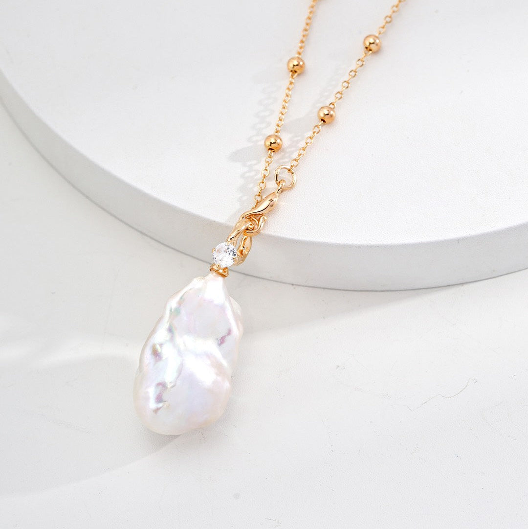 Versatile Large Baroque Pearl Necklace