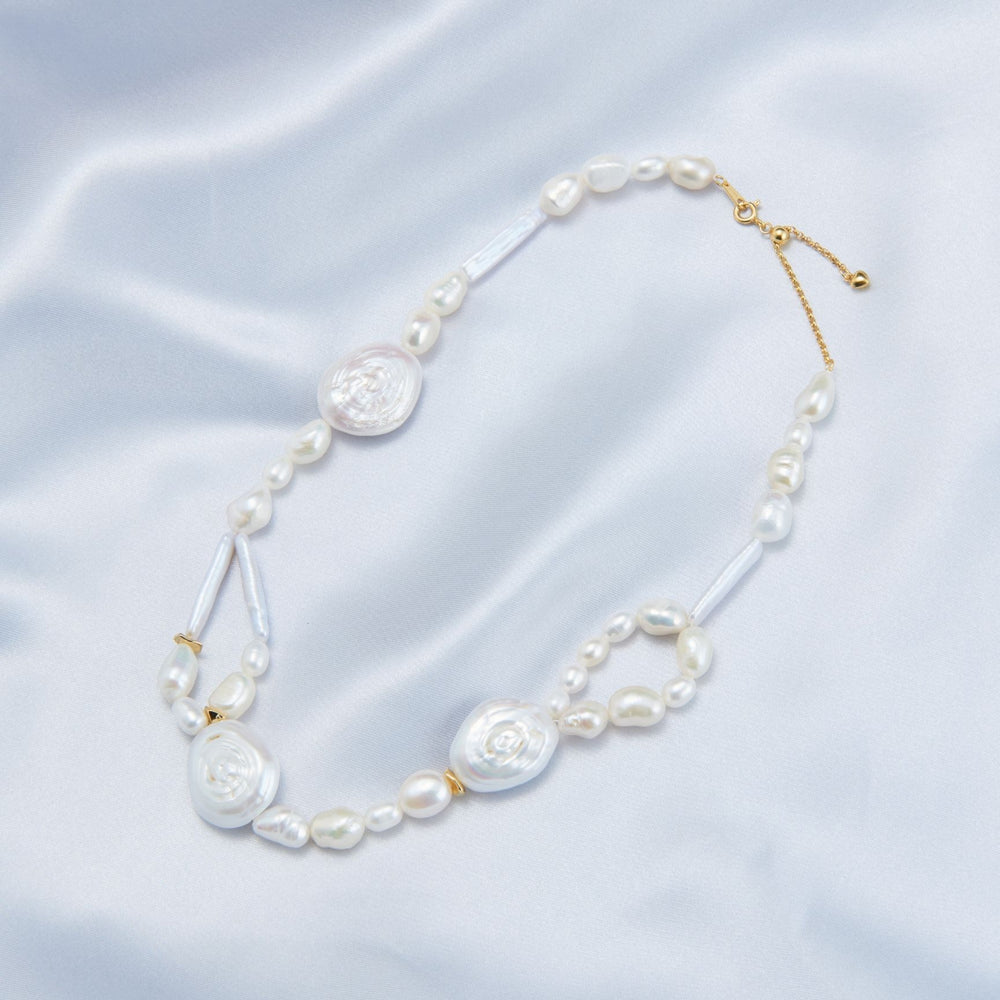 
                      
                        Elegant French baroque pearl necklace featuring unique shaped pearls and a luxurious design
                      
                    