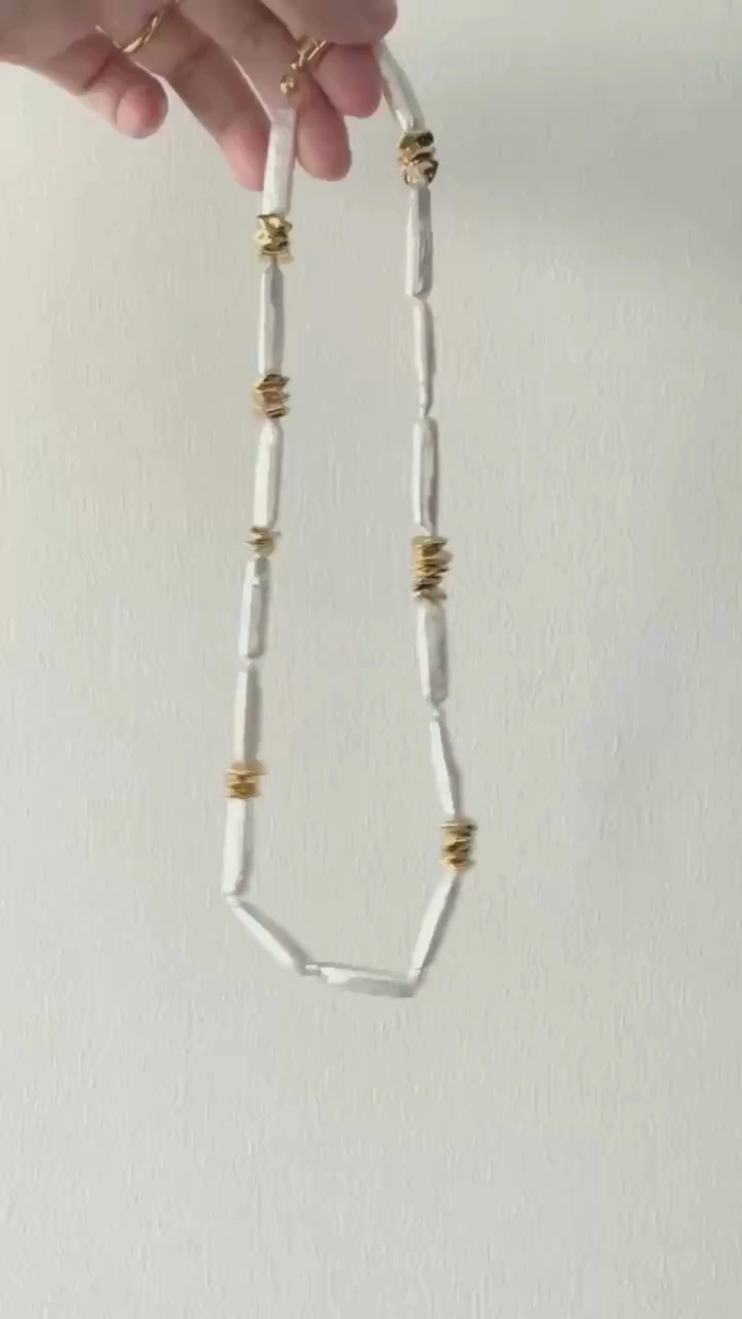 18K Gold Baroque Pearl Necklace