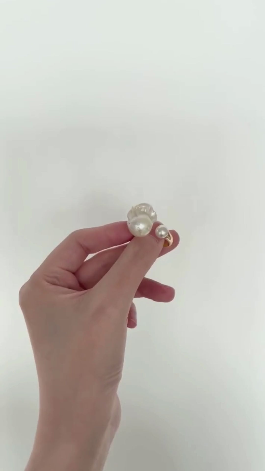 18K Gold Handcrafted Baroque Pearl Open Ring｜Classic Dialogue