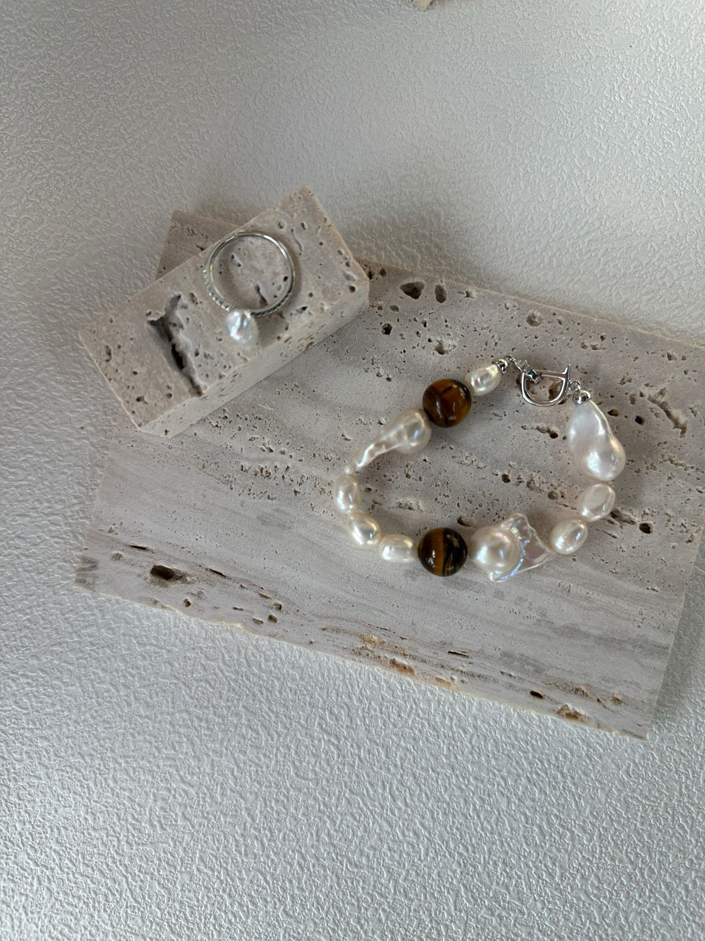 S925 Handcrafted Baroque Bracelet with Pearls