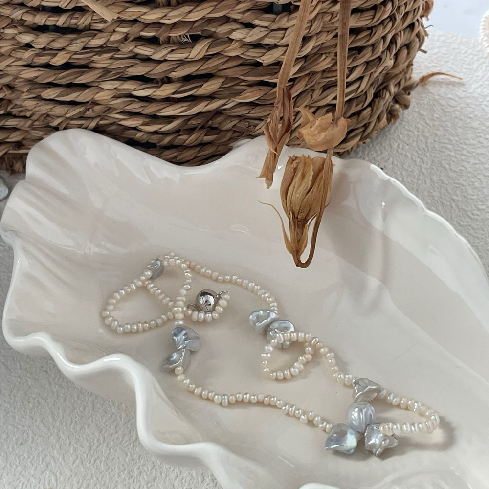 
                      
                        Load and play video in Gallery viewer, S925 Handcrafted Baroque Necklace with Pearl Accents
                      
                    