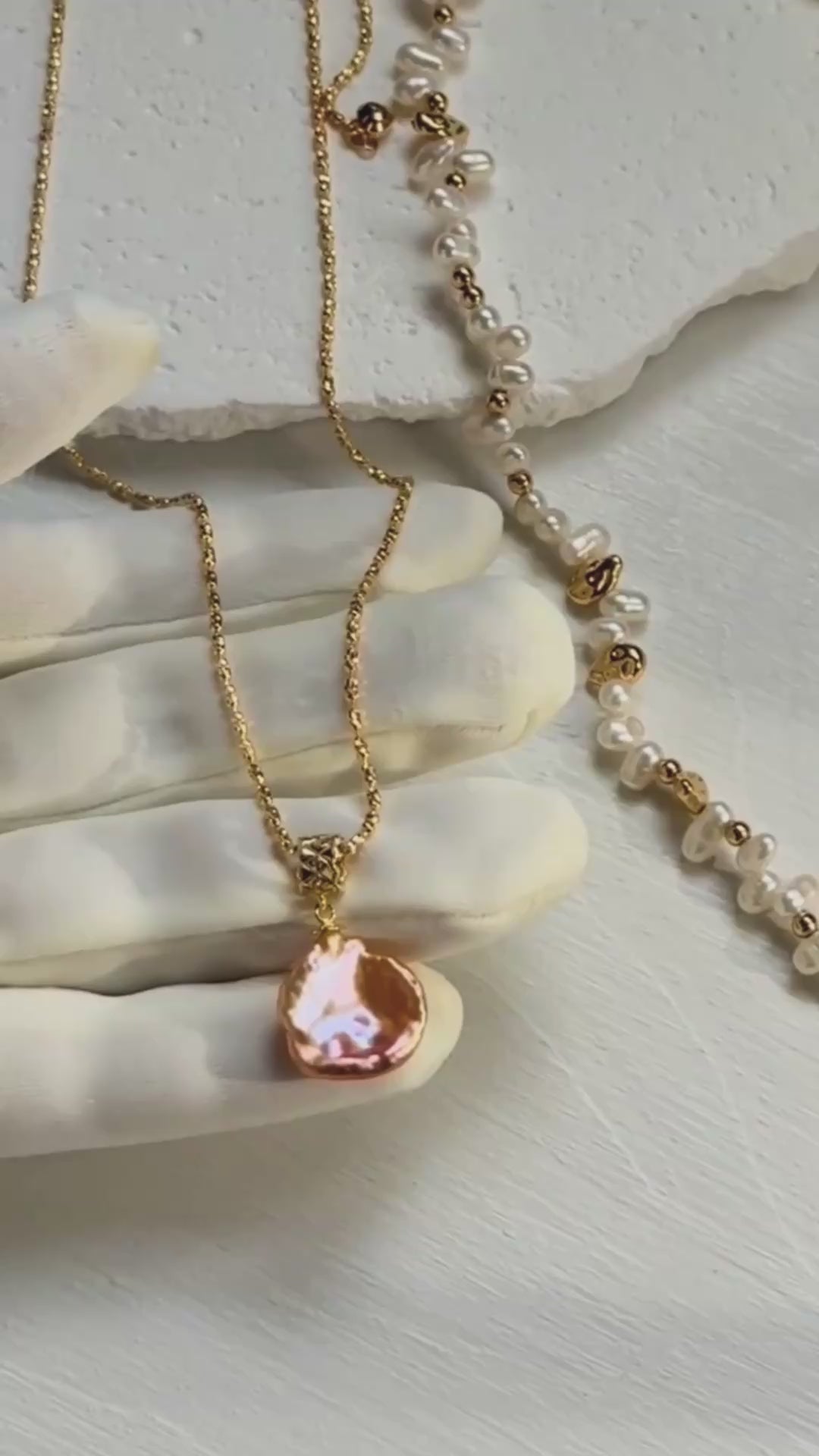S925 VIOLET PETAL BAROQUE PEARL JEWELRY SET