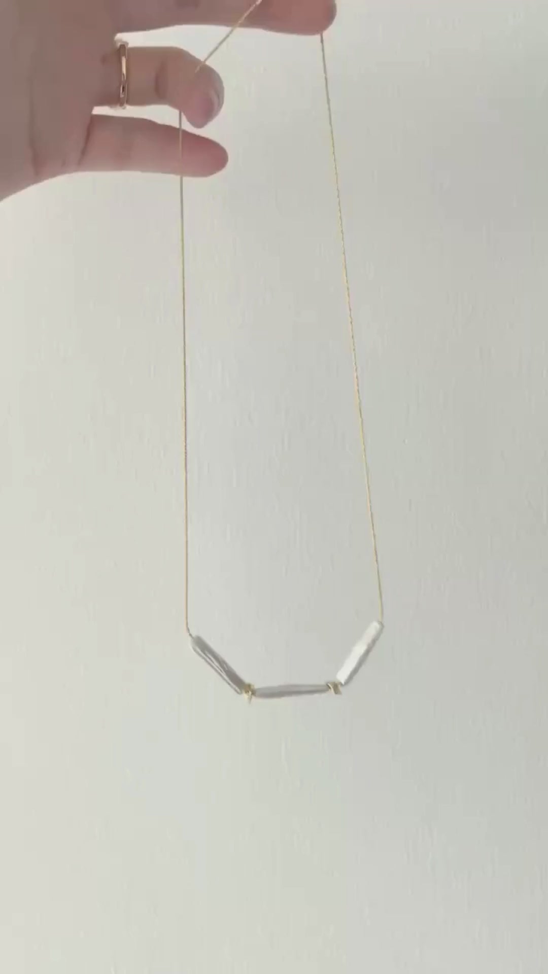 14K Gold Handcrafted Baroque Necklace｜ Inner Glow