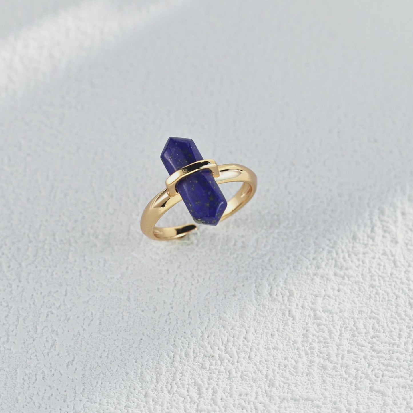18K Gold Natural Lapis Lazuli Ring